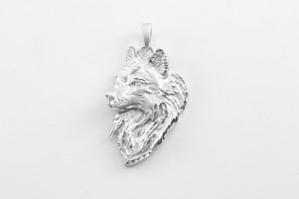 Anhänger Wolf in Sterlingsilber mattiert – Bild 4