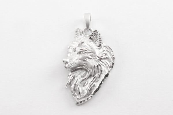 Anhänger Wolf in Sterlingsilber mattiert