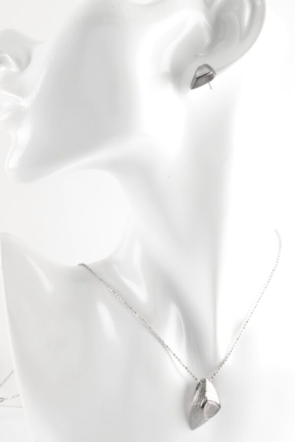 feines Schmuckset in Sterlingsilber rhodiniert