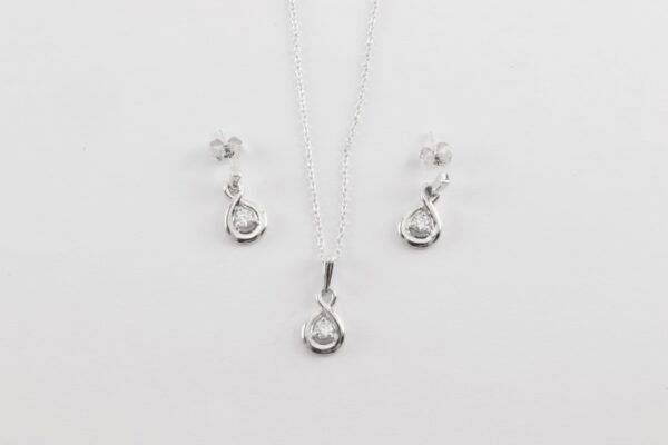Schmuckset in Sterlingsilber mit Zirkonia – Bild 2