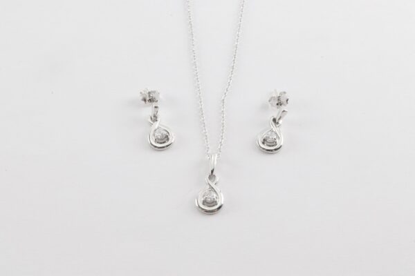 Schmuckset in Sterlingsilber mit Zirkonia