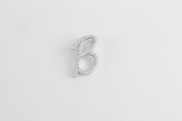 schönes " B " in Sterlingsilber  rhodiniert
