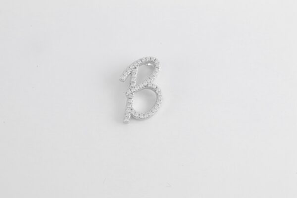 schönes " B " in Sterlingsilber  rhodiniert – Bild 4