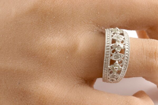 Damenring in Sterlingsilber mit Diamanten – Bild 2
