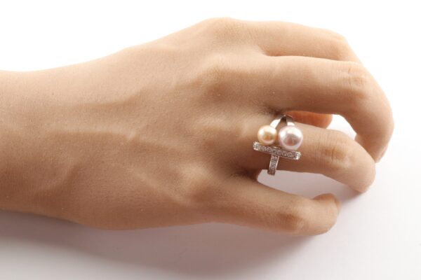 Ring in Sterlingsilber rhodiniert mit SWZ - Perlen – Bild 4