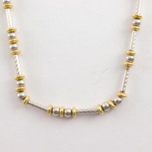 Halskette in Weißgold und Gelbgold