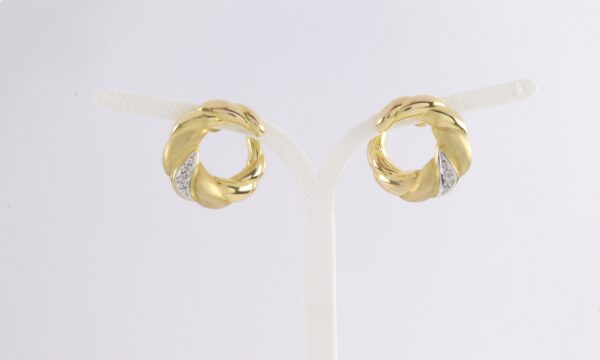 Ohrstecker in Gelbgold mit Diamanten – Bild 2