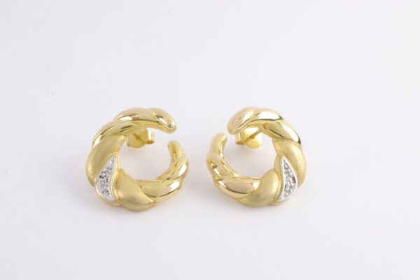 Ohrstecker in Gelbgold mit Diamanten – Bild 3