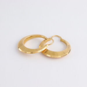 Creolen in Gelbgold mit Streifendesigne