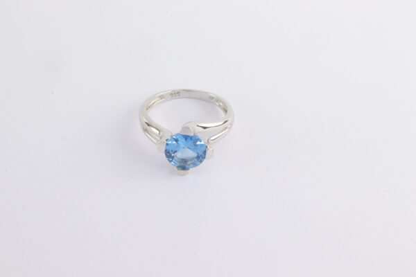 ein feiner Ring in Sterlingsilber mit geschliffenem Aquamarin – Bild 6