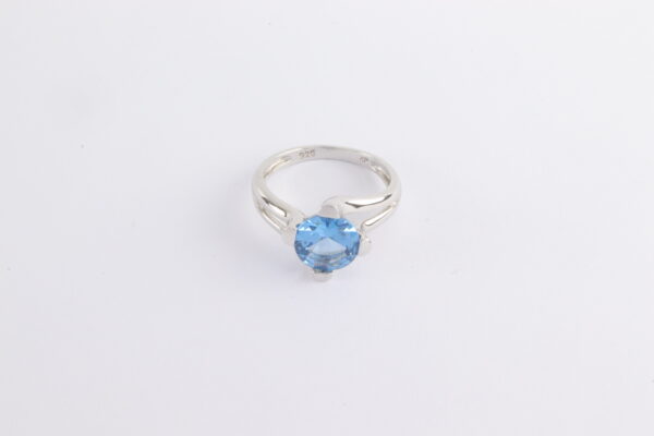 ein feiner Ring in Sterlingsilber mit geschliffenem Aquamarin – Bild 7