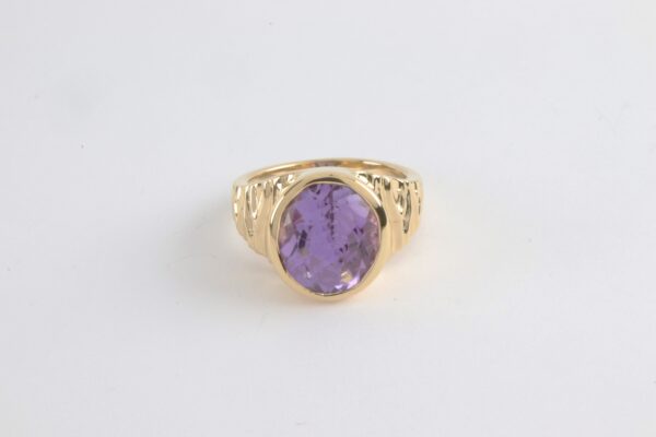 feiner Ring in Sterlingsilber vergoldet mit Amethyst – Bild 5