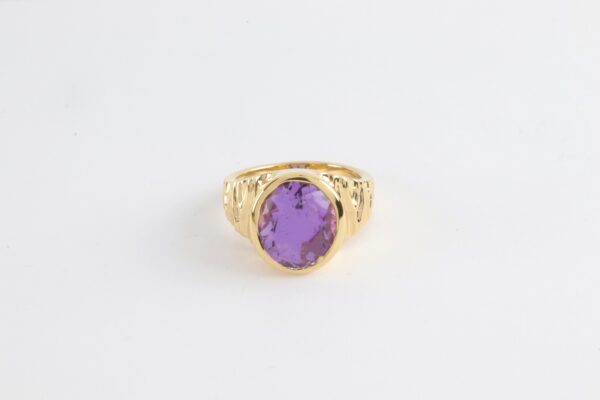 feiner Ring in Sterlingsilber vergoldet mit Amethyst – Bild 4