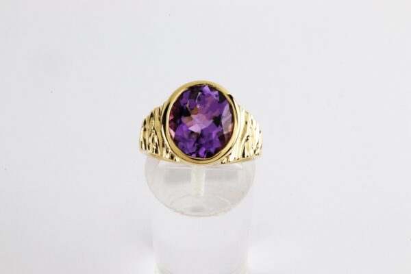 feiner Ring in Sterlingsilber vergoldet mit Amethyst