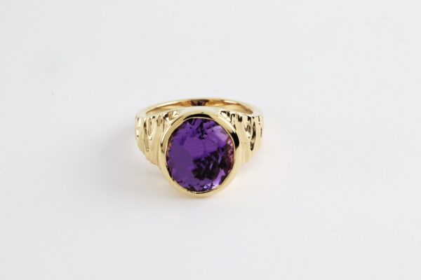 feiner Ring in Sterlingsilber vergoldet mit Amethyst – Bild 6