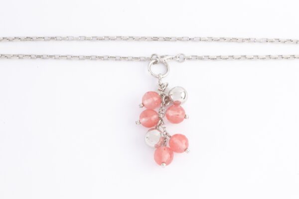 Collier in Sterlingsilber rhodiniert mit Rosenquarz – Bild 4