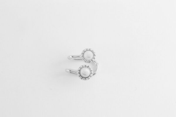 sehr schöne Ohrspange in Sterlingsilber mit Perlen – Bild 4