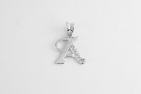 Anhänger " A " in Sterlingsilber mit Zirkonia