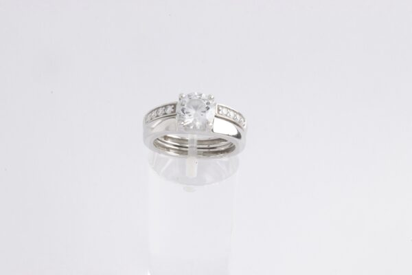 Damenring in Sterlingsilber rhodiniert mit Zirkonia – Bild 3