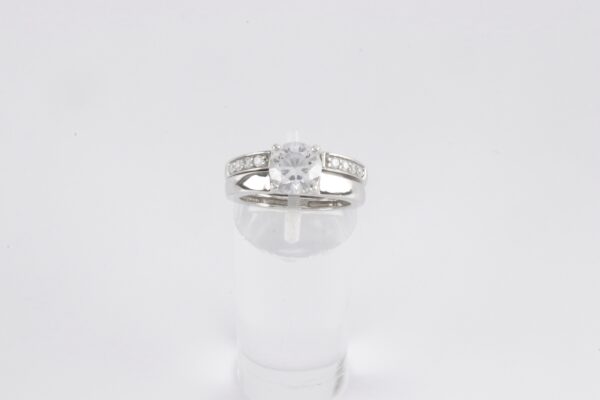 Damenring in Sterlingsilber rhodiniert mit Zirkonia – Bild 4