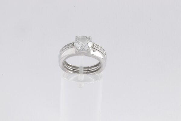 Damenring in Sterlingsilber rhodiniert mit Zirkonia – Bild 7