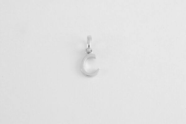 Buchstabe  " C "  in Sterlingsilber rhodiniert