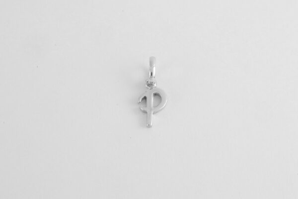 Buchstabe  "  P  "  in Sterlingsilber rhodiniert
