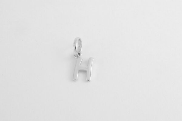 Buchstabe   "  H  "  in Sterlingsilber rhodiniert – Bild 2