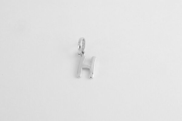 Buchstabe   "  H  "  in Sterlingsilber rhodiniert