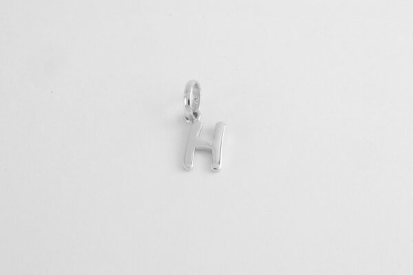 Buchstabe   "  H  "  in Sterlingsilber rhodiniert – Bild 4