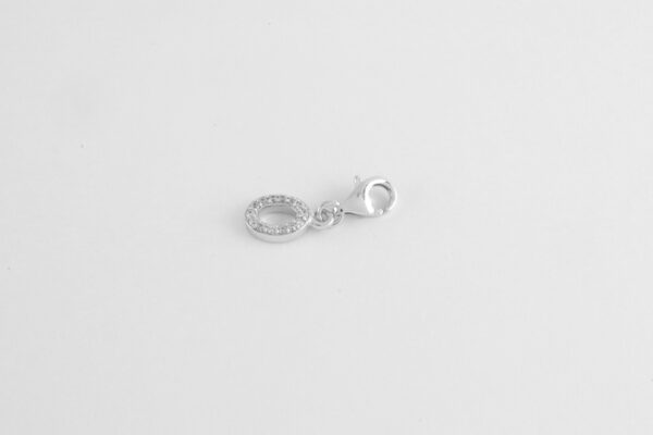 Buchstabe  "  O  "  inSterlingsilber rhodiniert mit Zirkonia – Bild 2