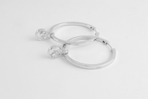 Creolen in Sterlingsilber rhodiniert mit Zirkonia – Bild 4