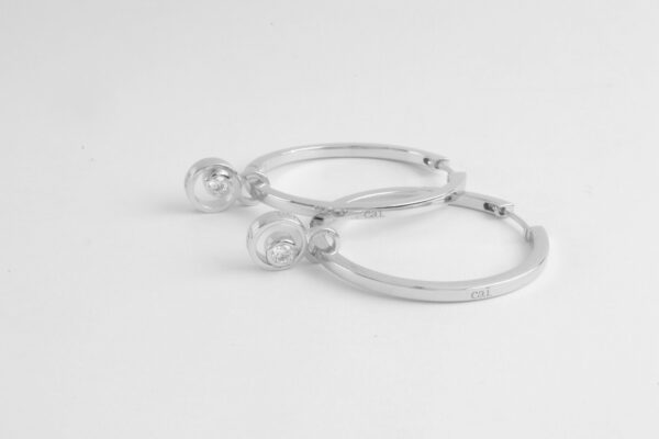 Creolen in Sterlingsilber rhodiniert mit Zirkonia – Bild 5
