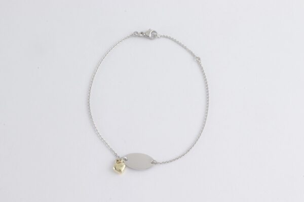 feines Armband in Sterlingsilber mit kleiner Gravurplatte