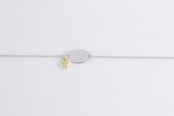 feines Armband in Sterlingsilber mit kleiner Gravurplatte – Bild 3