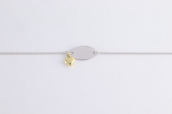 feines Armband in Sterlingsilber mit kleiner Gravurplatte – Bild 4