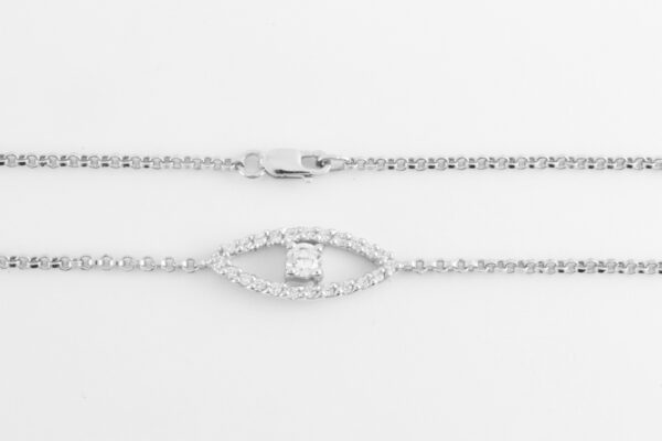feines Armband in Sterlingsilber rhodiniert mit Zirkonia – Bild 2
