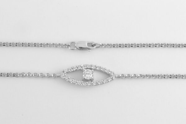 feines Armband in Sterlingsilber rhodiniert mit Zirkonia
