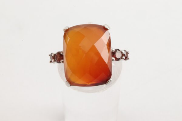 Ring in Sterlingsilber mit Karneol und Granat – Bild 2