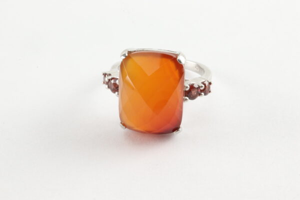 Ring in Sterlingsilber mit Karneol und Granat – Bild 3