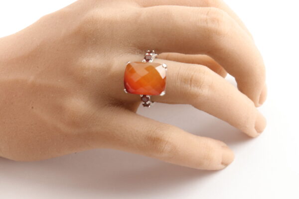 Ring in Sterlingsilber mit Karneol und Granat – Bild 5