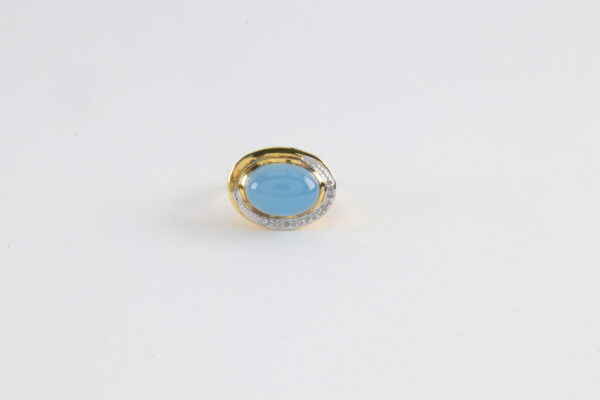 Ring in Sterlingsilber vergoldet mit Chalcedon und Diamant – Bild 6