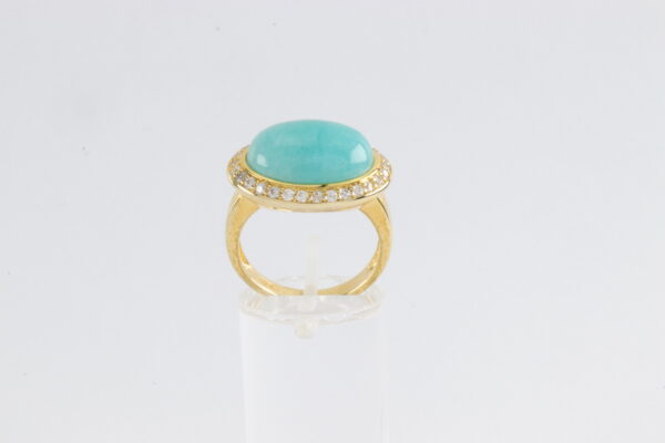 Ring in Sterlingsilber vergoldet mit Amazonit – Bild 5