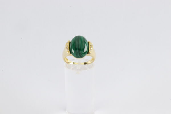 Ring in Sterlingsilber vergoldet mit Malachit – Bild 2