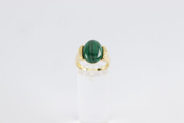Ring in Sterlingsilber vergoldet mit Malachit