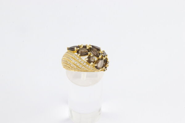 Ring in Sterlingsilber vergoldet mit Rauchquarz – Bild 3