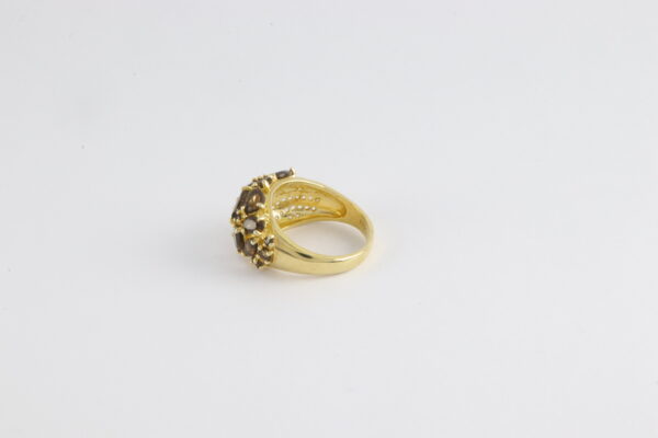Ring in Sterlingsilber vergoldet mit Rauchquarz – Bild 5