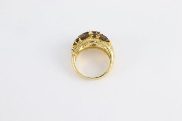 Ring in Sterlingsilber vergoldet mit Rauchquarz – Bild 7