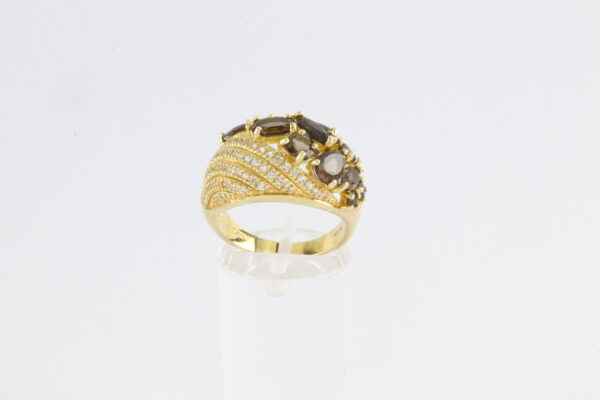 Ring in Sterlingsilber vergoldet mit Rauchquarz – Bild 8
