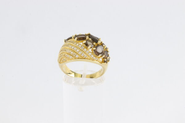 Ring in Sterlingsilber vergoldet mit Rauchquarz – Bild 9